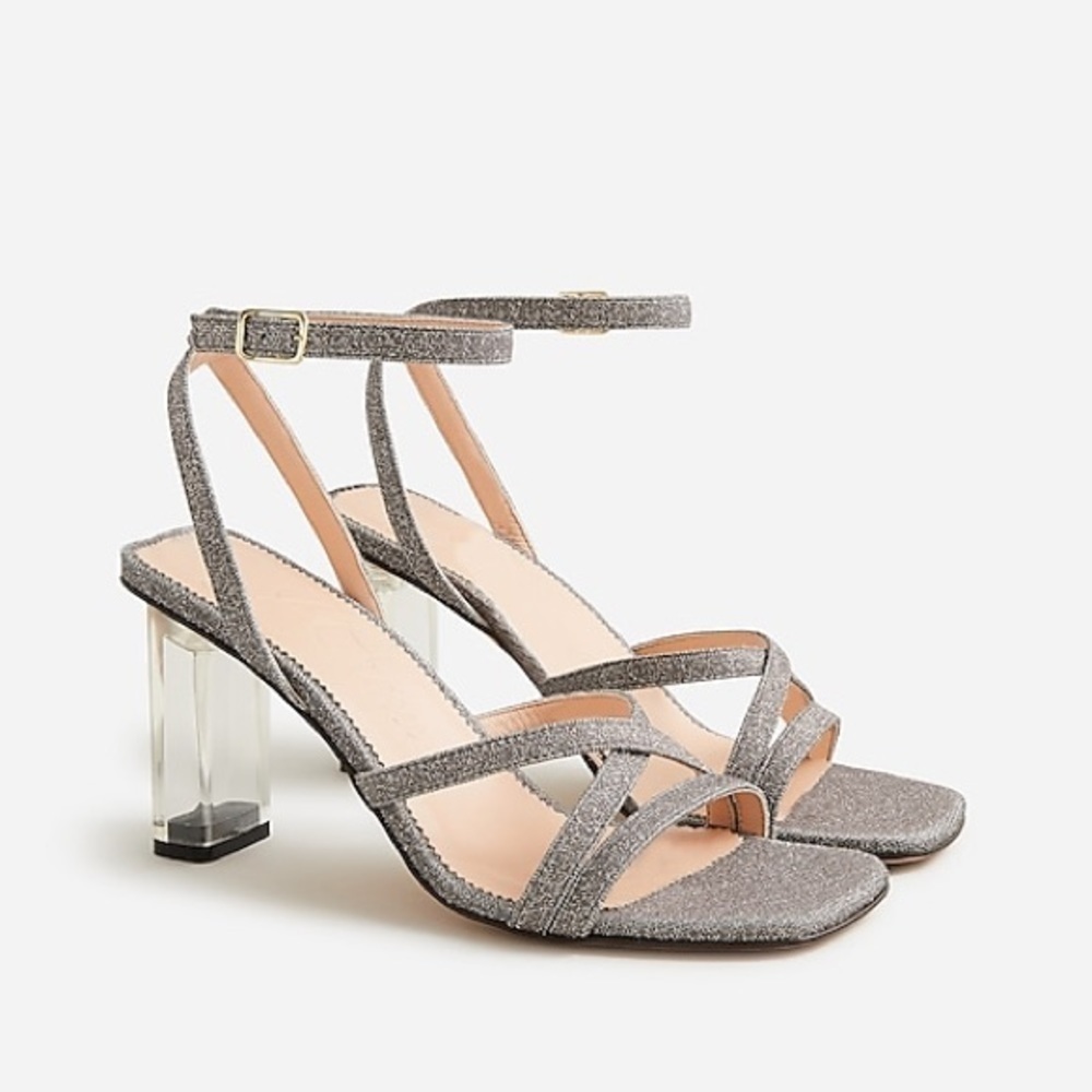 J Crew Strappy lucite-heel sandals in metallic
Item BK494